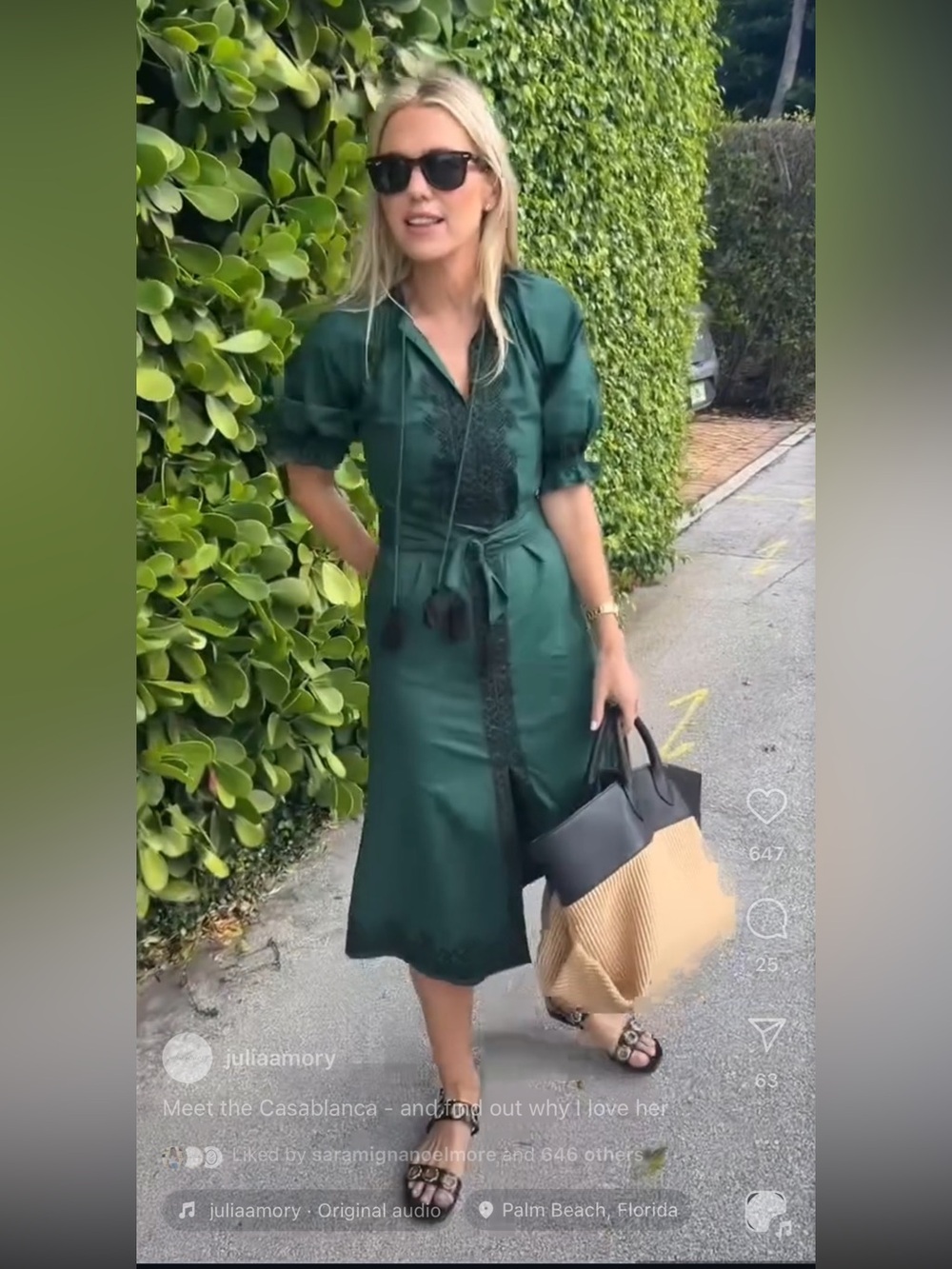 NWT Julia Amory Green Embroidered Short-Sleeve Casablanca Coatue Midi Dress